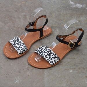 Maker’s Leopard Print Sandals, Size 7